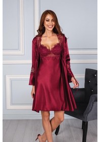 Resim Pierre Cardin Kadın Altılı Saten Çeyiz Seti 6325 - Bordo 