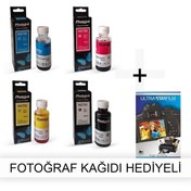 Resim PHOTOINK Hp Deskjet Muadil 3740 / 3743 / 3744 / 3745 / 3747 / 3748 1 Takım Mürekkep- Fotoğraf Kağıdı Hediye 
