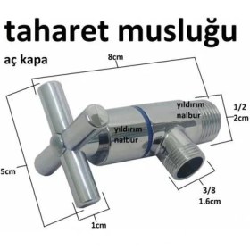 Resim Artı Aç Kapa 4 Kollu Krom Çevirveli Taharet Musluğu ( Lisinya ) 