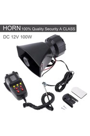 Resim Genel Markalar 7 Sesli Mikrofonlu Megafon Siren 100 Watt Yuksek Sesli 12 Volt Uyumlu 