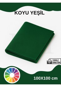 Resim Koyu Yeşil Metrelik Ince Keçe Kumaş Keçe 1 Mm Aktivite Keçesi Renkli Keçe 1 Metre 100 Cm X 100 Cm 