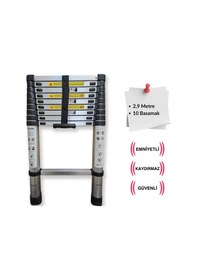 Resim Endokon 10 Basamak - 290 Cm. Teleskopik Alüminyum Merdiven - I Tipi Uzayan Merdiven 