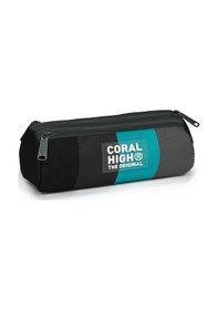 Resim Coral High Kids Renkli Çizgili Üç Bölmeli Kalem Çantası 11196 Antrasit 