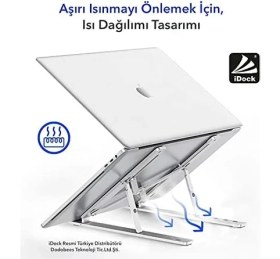 Resim Storemax N29-3-GÜMÜŞ Katlanır Aluminyum Laptop Bilgisayar Standı 