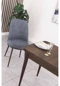 Resim Canisa Concept Nil Serisi 70x110 Sabit Mutfak Masası Takımı Barok Desen Masa 4 Füme Sandalye Füme Sandalyeler Barok Masa 