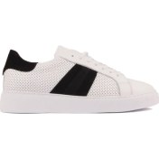 Resim Sail Lakers - Beyaz Deri, Siyah Süet Bağcıklı Erkek Sneaker 