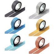 Resim 3 Rulo/Paket Parlak Bantlı Sticker Kağıdı - 5M Rulo - DIY El Sanatları ve Dekorasyonlar için - Tutkal ve Kolay Kullanım 