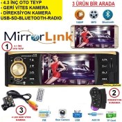 Resim Ucuzcu Market 4.1 Inç Ekran Oto Teyp (4 LED Geri Vites Kamera-Direksiyon Kumanda-Bluetooth-Radıo-Usb-Sd Kart Giriş) 