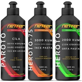 Resim Netfer 3'lü İnce Orta Pasta Cila Set - 3x500 Ml 
