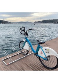 Resim Bisiklet Park Yeri Dörtlü Galvaniz Eko, Park Demiri 40x140 Cm-553 Çok Renkli 