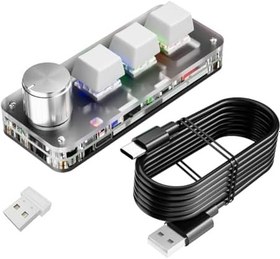 Resim 3 Tuşları 1 Topuz 2.4G Makro Klavye Mini Oyun Özel Programlama Kablosuz Bluetooth Kablolu Tuş Takımları 