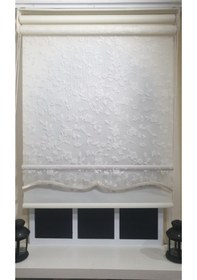 Resim Storburada Çift Mekanizmalı Beyaz Tül Perde Ve Ekru Stor Perde Stb45248-v110 Ekru 