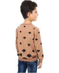 Resim Toontoy Kids Toontoy Erkek Çocuk Relax Fit Bisiklet Yaka Baskılı Sweatshirt - 2 İplik Kahverengi 