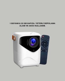 Resim Hafif Ve Taşınabilir Projektör 750 Gram Ağırlıkla Mobil Kullanıma Uygun 