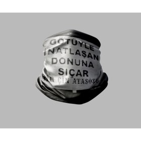 Resim Buffalo Duvar Yazısı Tasarımlı Motorcu Buff Maske Outdoor Boyunluk Unisex Bandana 