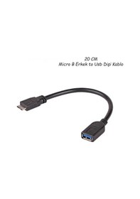 Resim Micro B Erkek To Usb Dişi Kablo - Harici Harddisk Uzatma Kablosu (533634096) 