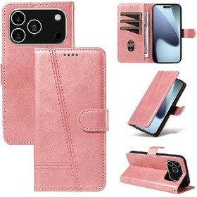 Resim İphone Uyumlu 17 Pro İçin Çıkarılabilir Siyah Bileklik Cüzdanlı Kapak, Kart Yuvalı Basmalı Pu Deri Kılıf 