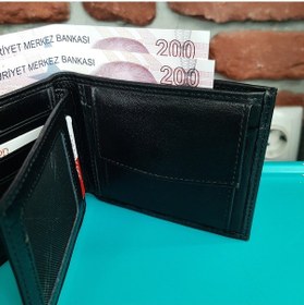 Resim Gvnbag Hakiki Deri Erkek Bozuk Para Gözlü Siyah Cüzdan Gvn-0115 Siyah 