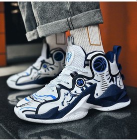 Resim Kobe Bryant Nefes Alabilen Basketbol Ayakkabı Beyaz Mavi Bebe Mavi - Beyaz 