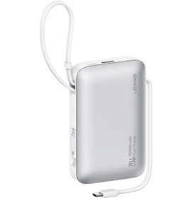 Resim Usams Cd228 20w Çift Kablolu Hızlı Şarj Güç Bankası 10000mah Type-c+ip Taşınabilir Telefon Şarj Cihazı Gümüş Gümüş 
