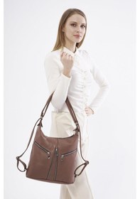 Resim Derinss Leather Derinss Dkb501 Hakiki Deri Kadın Kahverengi Sırt Ve Omuz Çantası 001 