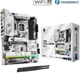 Resim Asrock Z890 Steel Legend Wifi Atx Anakart Intel Lga1851, Ddr5, Gen5 M.2 Ssd, 8k 60hz Hdmı, Wifi 7 Anakart 