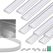 Resim 10 adet Esnek LED Kanal Lamba Gölgelikleri ile - 1.65ft/0.5m, Şerit Aydınlatma için Gümüş veya Siyah Alüminyum Gövde & Anodize Yay Montajları 