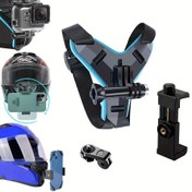 Resim Hero 12/10/9/8/7/6/5 için Motosiklet Kask Montajı - Ayarlanabilir Çene Braketi, Kaymaz Silikon Ped, POV Aksiyon Kamerası Tutucu 