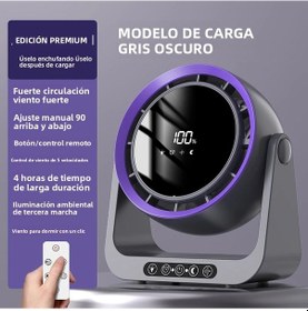 Resim 4000mah Şarj Edilebilir Uzaktan Kumandalı Masa Vantilatörü Gri, 