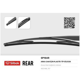 Resim Sılbak Sp16ar Sılecek Supurgesı 400mm Plastık Tıp Arka Sandero Mıcra Astra G Combo Corsa C P306 Clıo 98 Kangoo 
