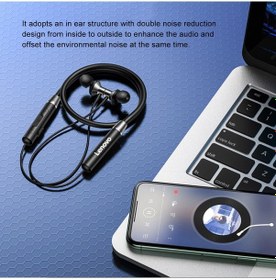 Resim Lenovo HE05 Kulaklık Kablosuz Manyetik Boyun Bantlı Kulaklıklar Gürültü Önleyici Mikrofonlu Ipx5 Su Geçirmez 