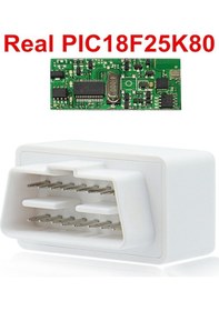 Resim 25k80 İle Beyaz-mini Elm327 V1.5 Obd2 Araç Teşhis Tarayıcı Bluetooth Gerçek Pıc18f25k80 Çip Android/pcread/sorun Kodunu Temizle 