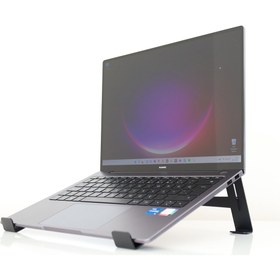 Resim Metal Siyah Laptop Standı - Yükseltici - Altlık - 13"_15.6" Laptoplar ile Uyumlu - SLS3BL 