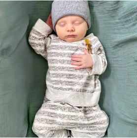 Resim Tinybabyconcept Soft Organik % 100 Pamuk Tek Kat Müslin Kundak Örtüsü Bebek Batteniyesi Mint Renk 110x110 Cm 