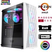 Resim Xaser XSR1193 R5-5500 16 GB 512 GB M.2 NVMe SSD 8 GB RX580 Free Dos Masaüstü Oyuncu Bilgisayarı 