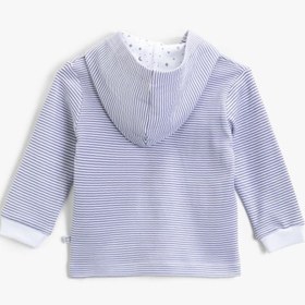 Resim Erkek Bebek Kapüşonlu Yelek Çizgili Pamuklu Bibaby 