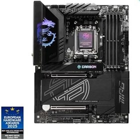 Resim MSI MPG X870E CARBON WIFI AM5 DDR5 8400MHZ(OC) USB4 4x M.2 HDMI 5G LAN 2.5G LAN WIFI 7 RGB ATX 