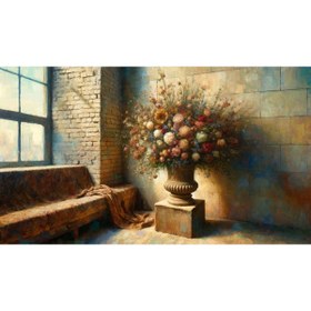 Resim Venspor Vintage Stüdyoda Çiçeklerle Süslenmiş Dekoratif Duvar Örtüsü, Arkaplan 200x150cm, Fon, Duvar Örtüsü 