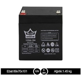 Resim Ortec 12v 5ah Bakımsız Akü 
