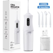 Resim Taşınabilir 4’ü 1 Arada Su Diş İpi, Kablosuz Ağız Temizleyici, 3 Modlu ve 4 Jet Uçlu, USB Şarjlı Ev ve Seyahat İçin, Erkekler ve Kadınlar için Günlük Diş Bakımı, Hediye İçin İdeal 