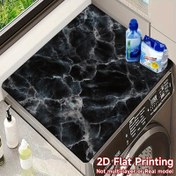 Resim 1 Adet Kaymaz Bulaşık Kurutma Matı & Çamaşır Makinesi Örtüsü - Mutfak Tezgahı, Çamaşır Odası, Banyo, Ofis Kullanımı için Siyah Mermer Desenli Polyester Yüzey Koruyucu, Mutfak ve Banyo Tezgahı İçin Kurutma Matı, Şık Ev Dekoru, Yüksek Kaliteli Kumaş, Ev Organizatörleri, Ofis Masası Matı, Modern Dekor, Dayanıklı Malzeme, Apartman Yaşamı 