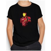Resim Ion Man Armor Siyah Çocuk Tişört Siyah 
