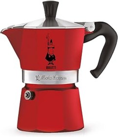 Resim Roses Store Bialetti - Moka Express Kırmızı: 1 Cup Ocak Üstü Espresso Pişirici - 60Ml - Alüminyum Gövde - Patent 
