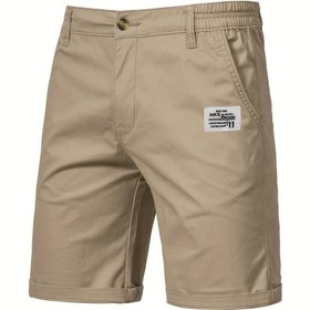 Resim Erkek Klasik Düz Renk Kargo Pantolon, Polyester, İş Stili, Hafif Esnek, Normal Kalıp, Golf, Cepli ve Ayarlanabilir Bel Bağı 