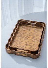 Resim Acar Clea Poliüretan Lüx 2 Li Aynalı Tepsi 45 Cm X 39 Cm Çok Renkli 