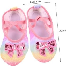 Resim LIFKOME 1 Çift Çocuk Dans Ayakkabıları Kızlar Için Dans Ayakkabıları Kızlar Bale Yürümeye Başlayan Bale Kız Için çı 