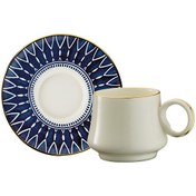 Resim Sandro Moreno 1453 Deep Blue Yüzük Gold 12 Parça 6 Kişilik Kahve Fincan Takımı 90 ml 