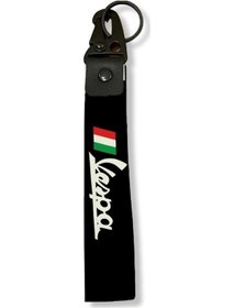 Resim Vespa Italyan Bayrak Baskılı Motosiklet Anahtarlık Modeli 2 