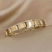 Resim Ayarlanabilir Paslanmaz Çelik Bileklik - Zarif Altın Tonlu Metalik Kaplama, Uygunluk İçin Ayarlanabilir Toka, Günlük ve Resmi Takı - Dayanıklı Günlük ve Özel Gün Aksesuarı Kadınlar ve Erkekler İçin - Yıl Boyu Nötr Ton Takı Hediyesi, Çok Yönlü Aksesuar, Bohem Tarzı, Cilalı Kaplama 