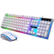 Resim Yeni G21 Işık Efekti Mekanik Hissiyatlı Kablolu Oyun Klavye Ve Fare Seti - Beyaz Diğer Diğer 